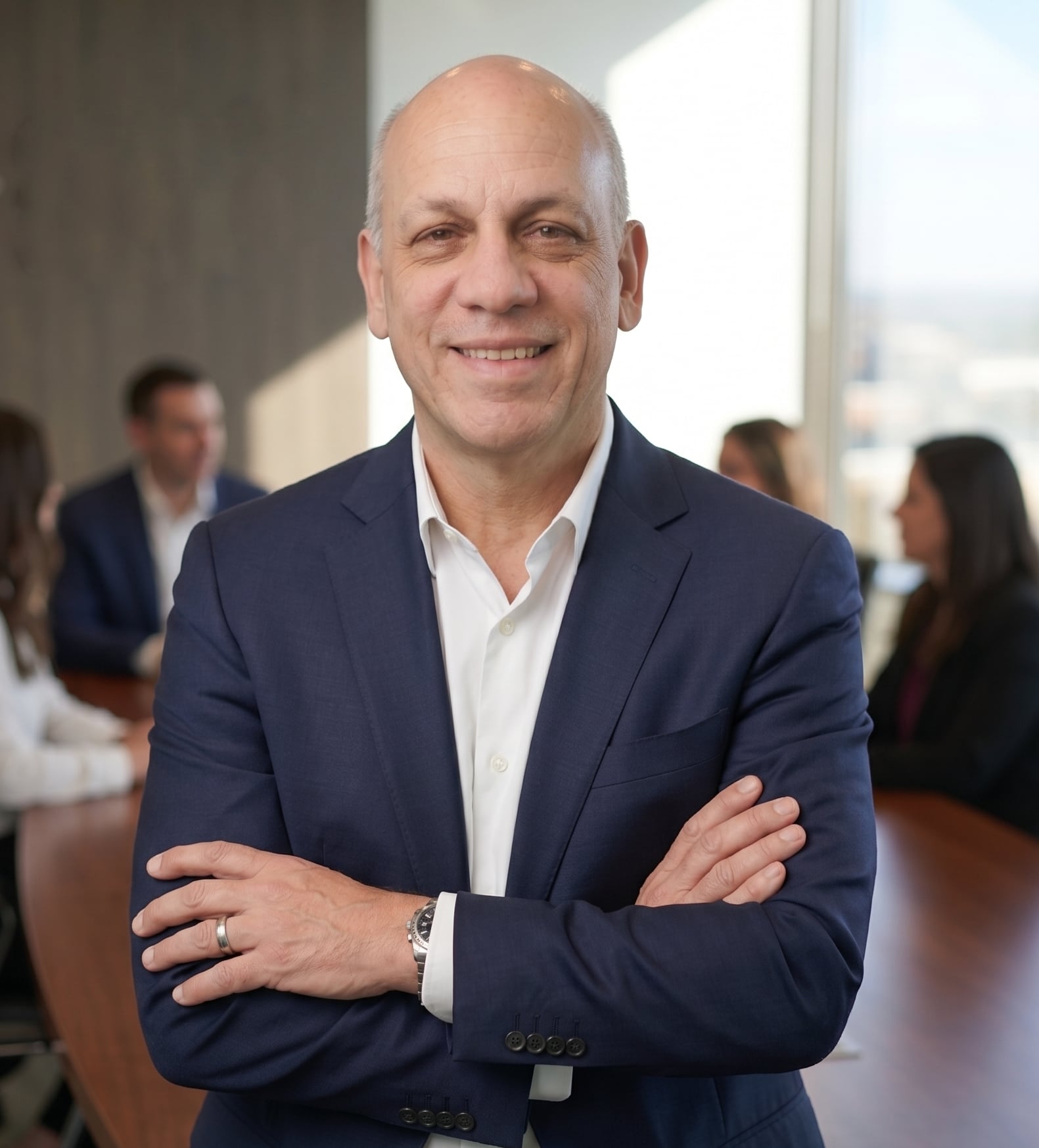 George Iacovacci arms crossed George Iacovacci with arms crossed in boardroom